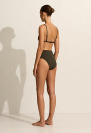 High Waist Brief - Thyme Crinkle - Matteau